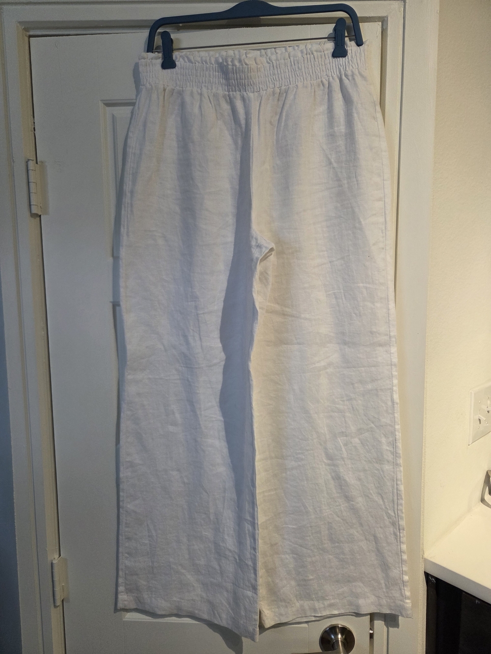 Saks Fifth Avenue White Linen Wide Leg Pants